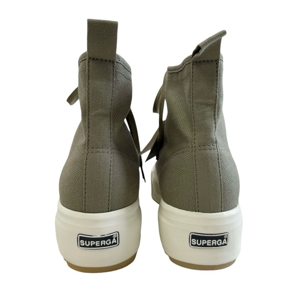 Superga 2708 Hi Top Tank Platform Sneakers Safari Green/ Favorio/ Milky Size 9 - Picture 6 of 16